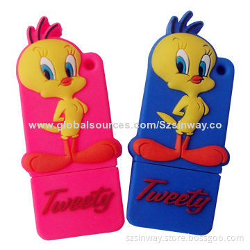 Tweety Rubber USB Flash Drives, Made of Promotional/PVC, Multivariate People Design